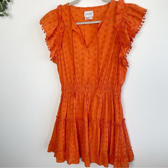 SAYLOR Shailene Mini Dress in Tangerine Size Medium - Picture 3 of 7